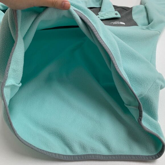The North Face Jacket Girls XL Extra Large Seafoam Fleece Snap Button Pullover - Picture 8 of 12